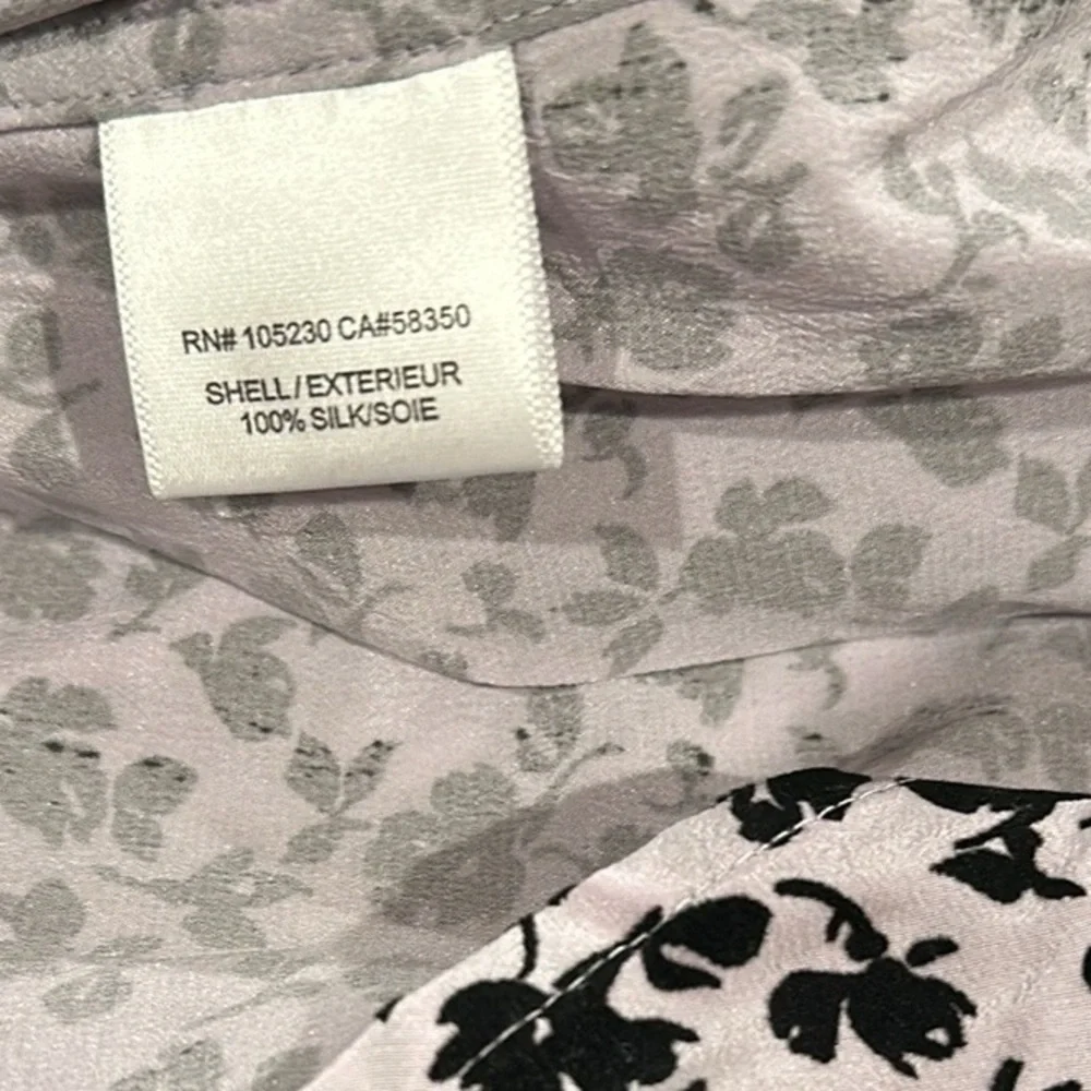 EQUIPMENT ADALYN SILK FLORAL BLACK PINK PRINT BUTTON DOWN BLOUSE TOP S